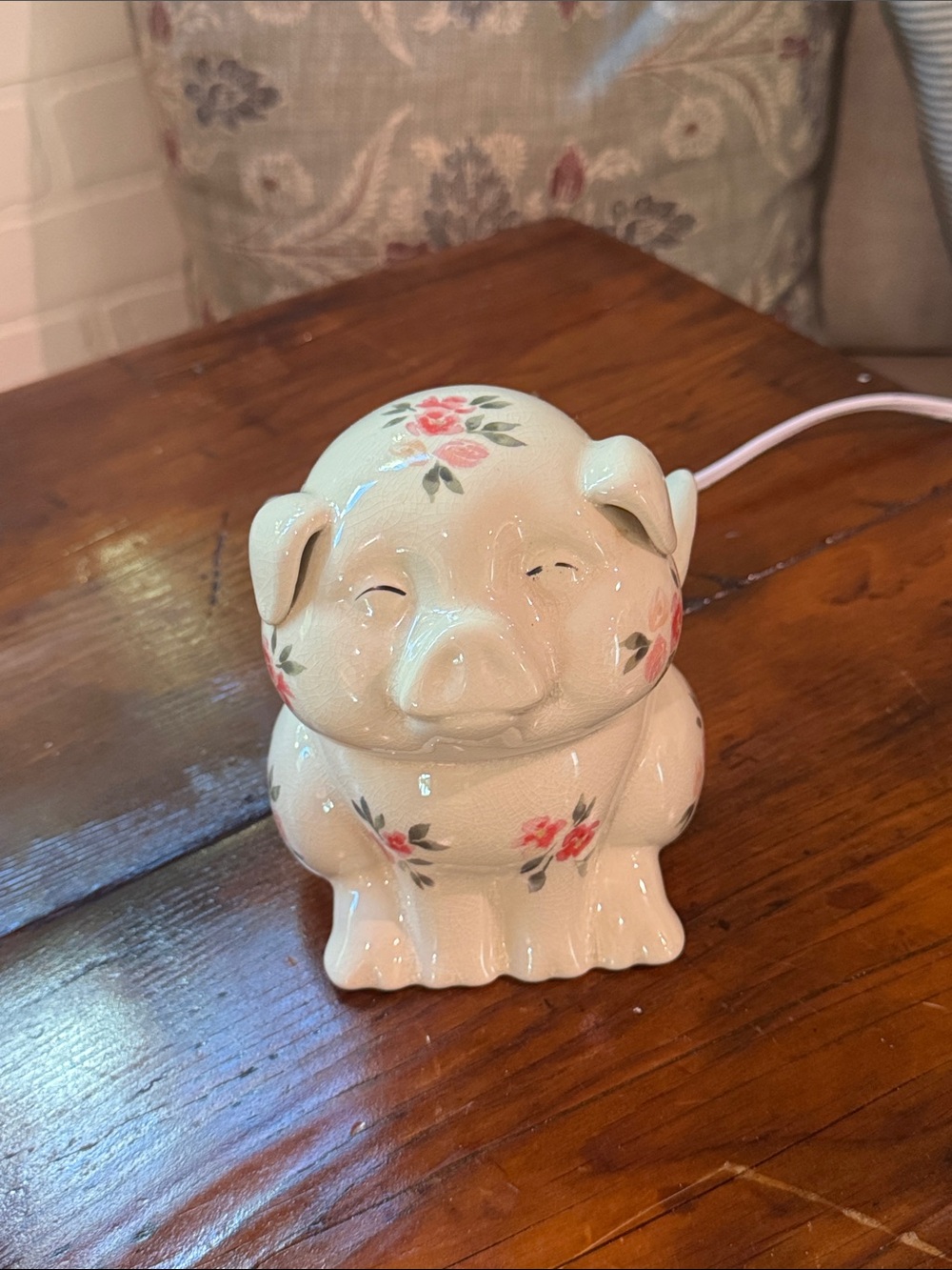 Vintage Porcelain Pig Night Light